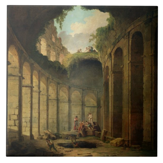 Carreau Le Colosseum, Rome (huile sur la toile) (Devant)