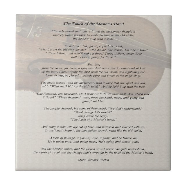 Carreau Le contact de la main de maître (Devant)