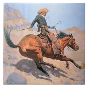 Carreau Le cowboy (huile sur la toile)