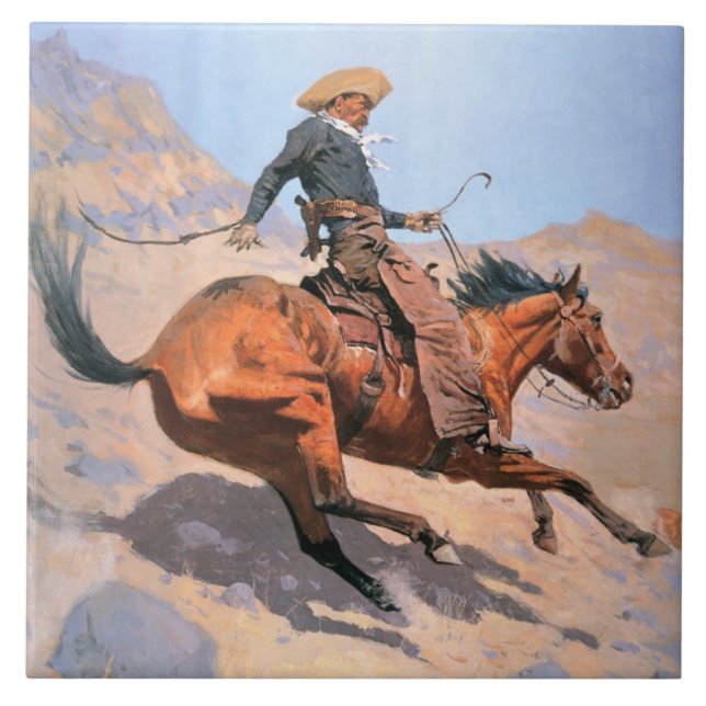 Carreau Le cowboy (huile sur la toile) (Devant)