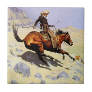Carreau Le Cowboy par Remington, Militaire de Cavalerie Vi