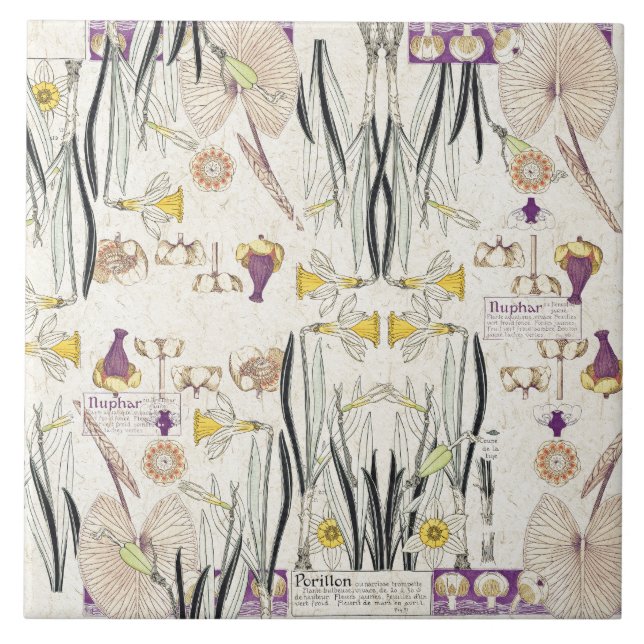 Carreau Le cru français de Nouveau d'art fleurit le (Devant)