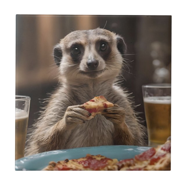 Carreau Le Déjeuner De Meerkat Sneaky, (Devant)