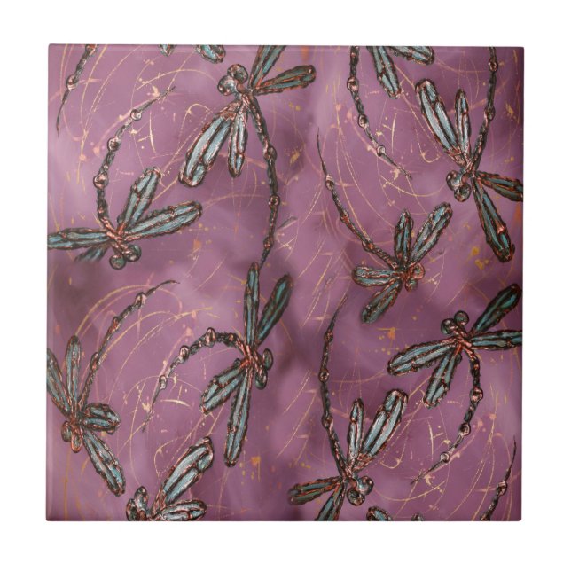 Carreau Le déménagement de libellule sombre s'est levé (Devant)