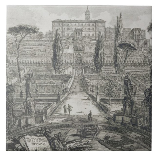 Carreau Le d'Este de villa chez Tivoli (gravure) (Devant)