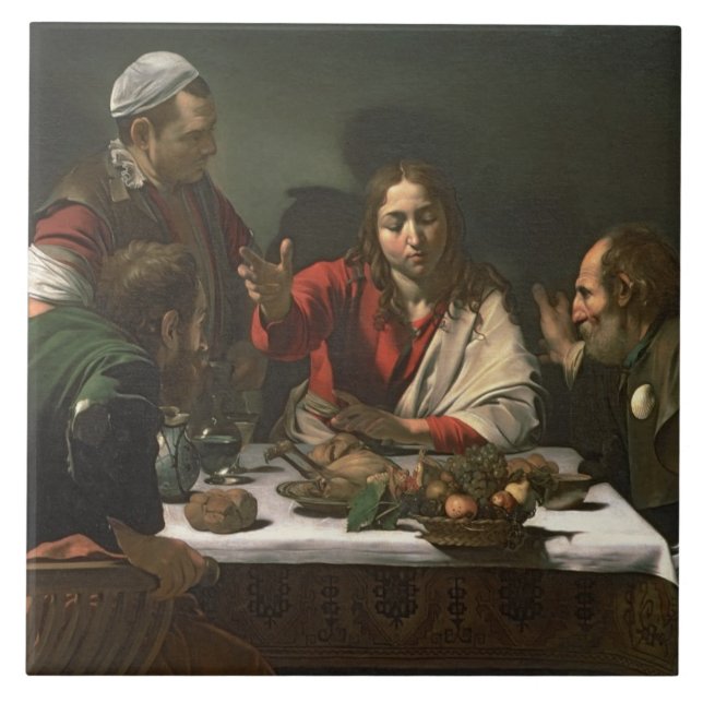 Carreau Le dîner chez Emmaus, 1601 (huile et tempera) (Devant)