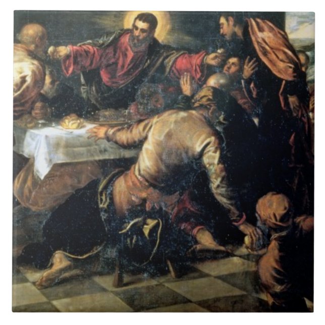 Carreau Le dîner chez Emmaus (huile sur la toile) (Devant)