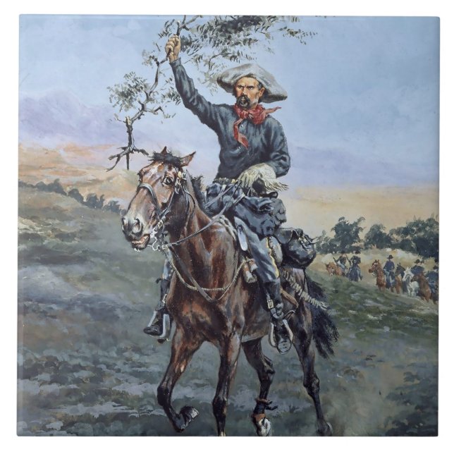 Carreau "Le drapeau de la paix" par Frederic Remington (Devant)
