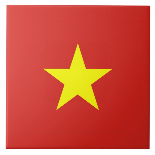Carreau Le drapeau du Vietnam sur le carrelage (Devant)