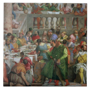 Carreau Le festin de mariage chez Cana, détail de régaler