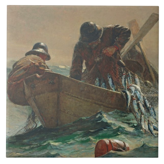 Carreau Le filet d'harengs, 1885 (huile sur la toile) (Devant)