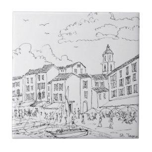 Carreau Le front de mer de Saint-Tropez  Côte d'Azur, Fra