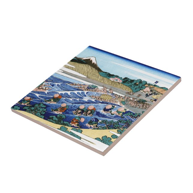 Carreau Le Fuji de Kanaya sur le Tokaido Hokusai (Côté)