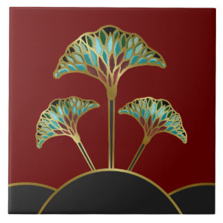 Carreau Le Ginkgo d'art déco laisse la tuile décorative