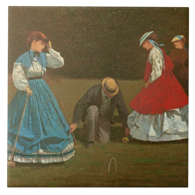 Carreau Le jeu de croquet, 1866 (huile sur la toile) (Devant)
