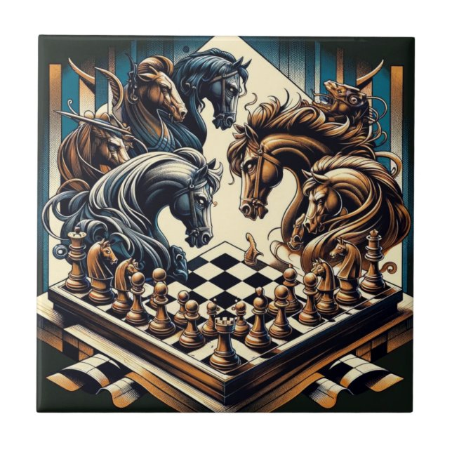 Carreau Le jeu des chevaliers - les échecs rencontre l'ima (Devant)