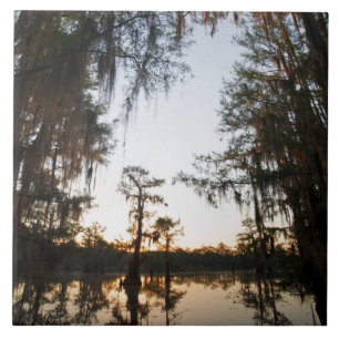 Carreau Le lac Caddo au lever du soleil