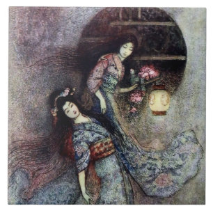 Carreau « Le Lanterne de pivoine » par Warwick Goble