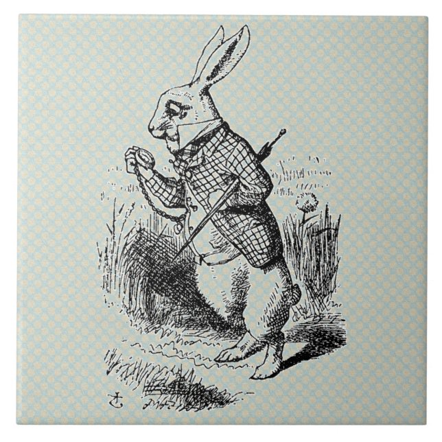 Carreau Le lapin blanc d'Alice vintage (Devant)