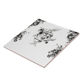 Carreau Le lapin de la Reine - Alice vintage tourbillonne