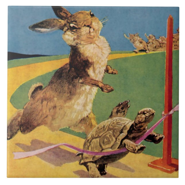 Carreau « Le Lapin et le Lièvre » par Harry Rountree (Devant)