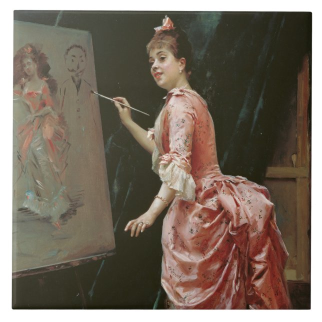 Carreau Le mal du modèle (par Raimundo de Madrazo) (Devant)