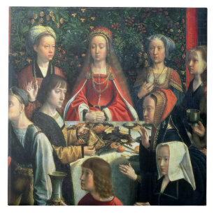 Carreau Le mariage chez Cana, détail de la jeune mariée et