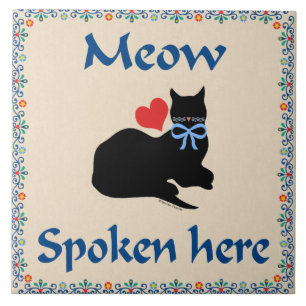 Carreau Le Meow parlé ici couvrent de tuiles