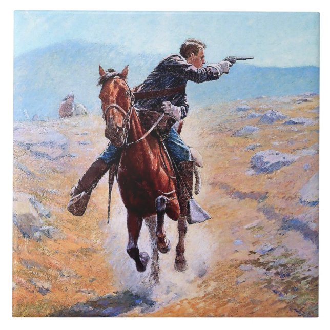 Carreau « Le messager » Art occidental de Charles Schreyvo (Devant)