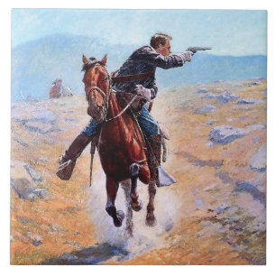 Carreau "Le Messager" Art occidental de Charles Schreyvoge