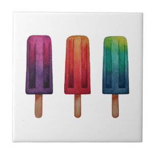 Carreau Le mignon de Popsicle d'aquarelle crème