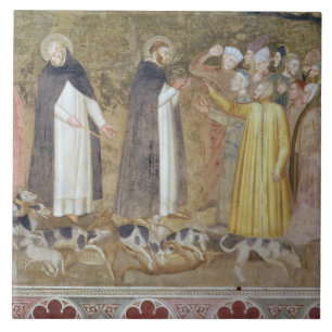 Carreau Le militant d'église et triomphant, détail de