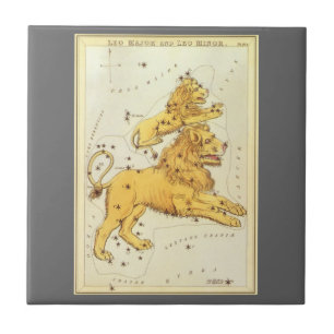 Carreau Le miroir de Leo le lion Vintage Constellation Ura