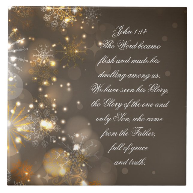 Carreau Le Mot Est Devenu Flesh Bible Verse Jean 1:14 (Devant)