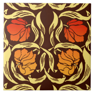 Carreau Le mouron de William Morris, se rouillent orange