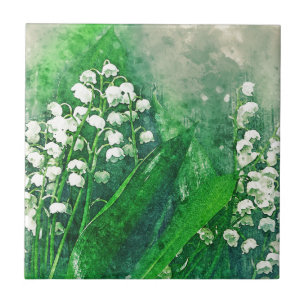 Carreau Le muguet botanique pour aquarelle