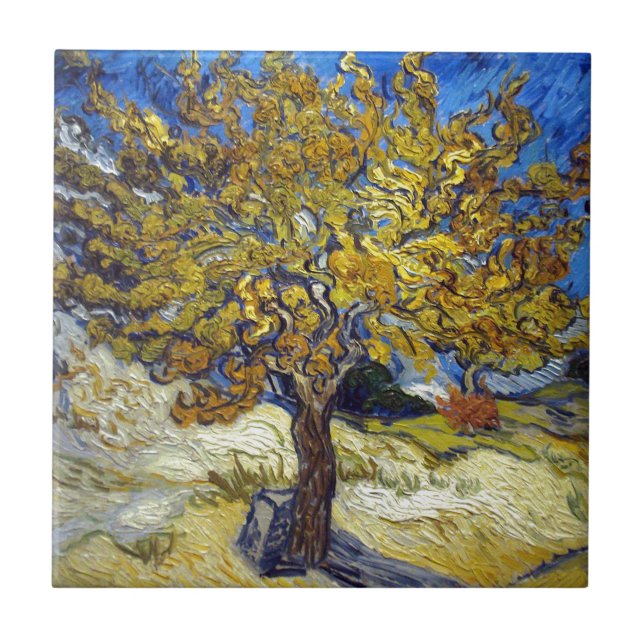 Carreau Le mûrier, Vincent van Gogh. Vintage (Devant)