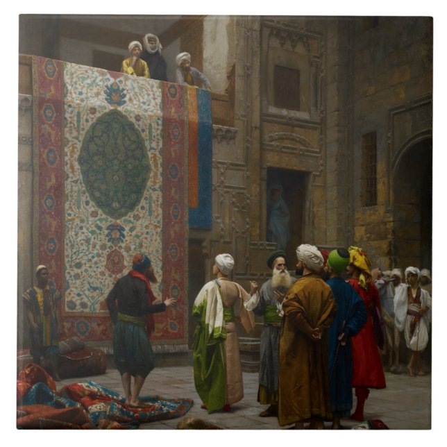 Carreau Le négociant de tapis, c.1887 (huile sur la toile) (Devant)