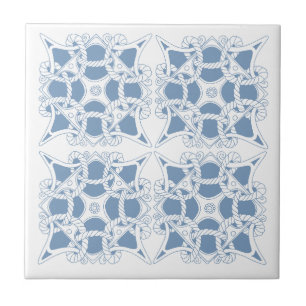 Carreau Le noeud celtique de marin de tuile Ropes le bleu