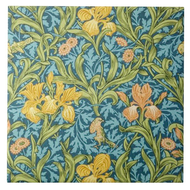 Carreau Le papier peint d'iris a conçu 1887 (Devant)
