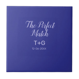Carreau Le parfait accord royal bleu luxe ajout couple nom