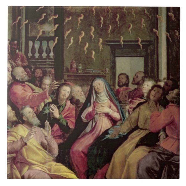 Carreau Le Pentecost, c.1598 (huile sur le panneau) (Devant)