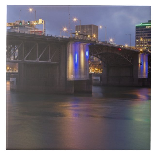 Carreau Le pont Morrison au-dessus de la rivière Willamett (Devant)