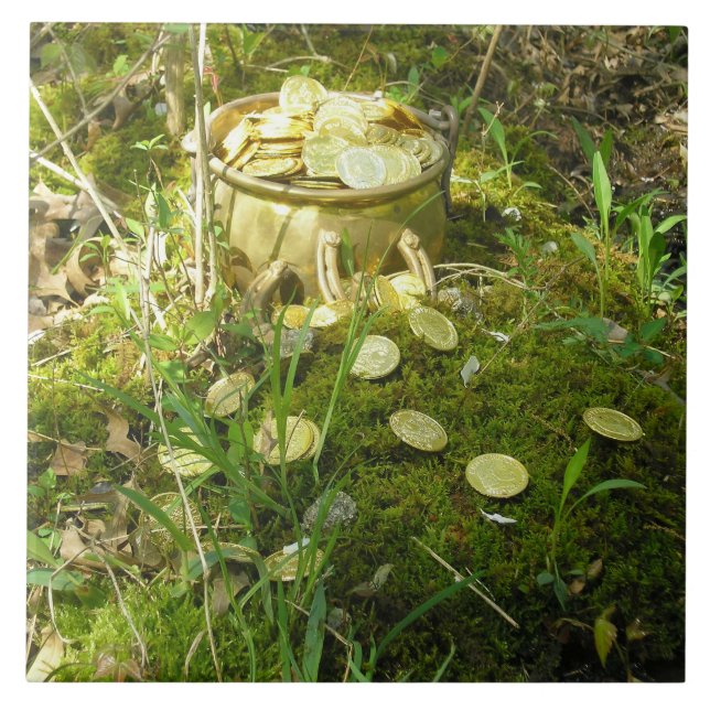 Carreau "Le Pot d'or de Leprechaun dans la mousse !" (Devant)