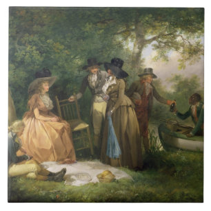 Carreau Le repas du pêcheur à la ligne (huile sur la