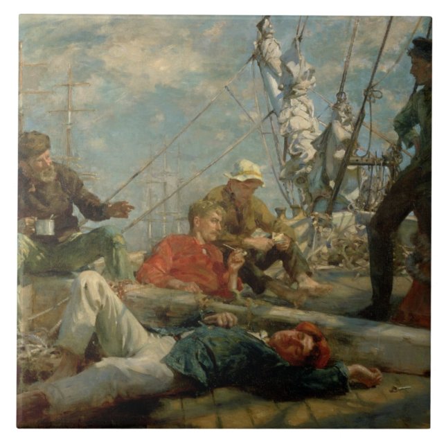 Carreau Le repos de midi (marins bavardant), 1906 (huile (Devant)