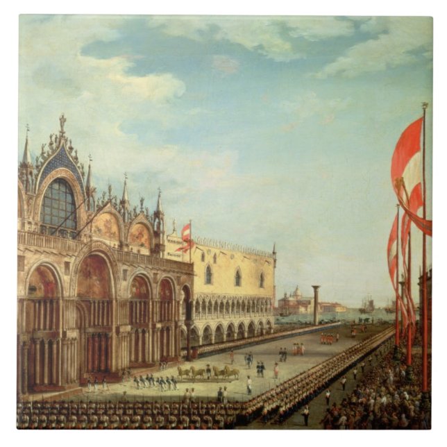 Carreau Le retour des troupes de St Mark vers Venise (Devant)