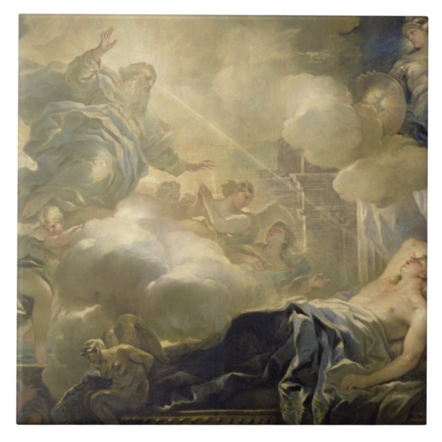 Carreau Le rêve de Solomon, c.1693 (huile sur la toile) (Devant)