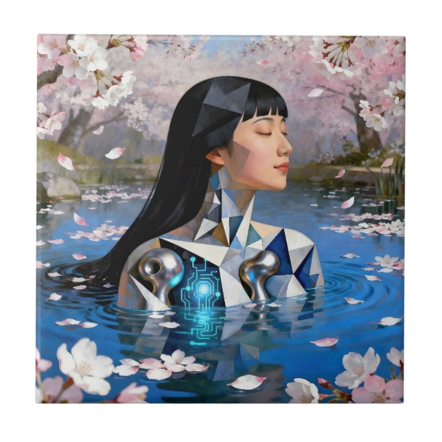 Carreau "Le rêve numérique de l’eau" - Un portrait numériq (Devant)