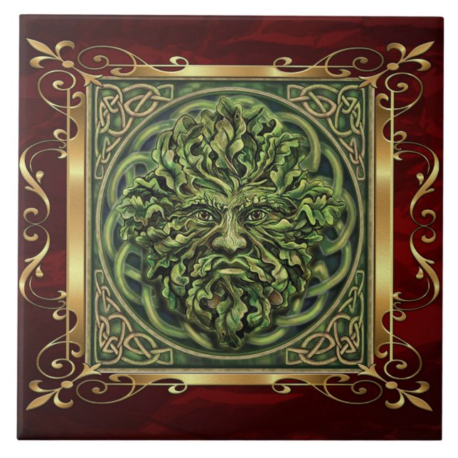 Carreau Le rituel médiéval rouge rouge de sorcellerie (Devant)